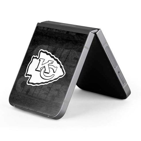 NFL Kansas City Chiefs Black & White Galaxy Z Flip6 Skin